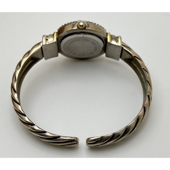 Vintage Persona Cuff Watch Silver Tone Braclet Twisted Rope Design - Picture 5 of 7
